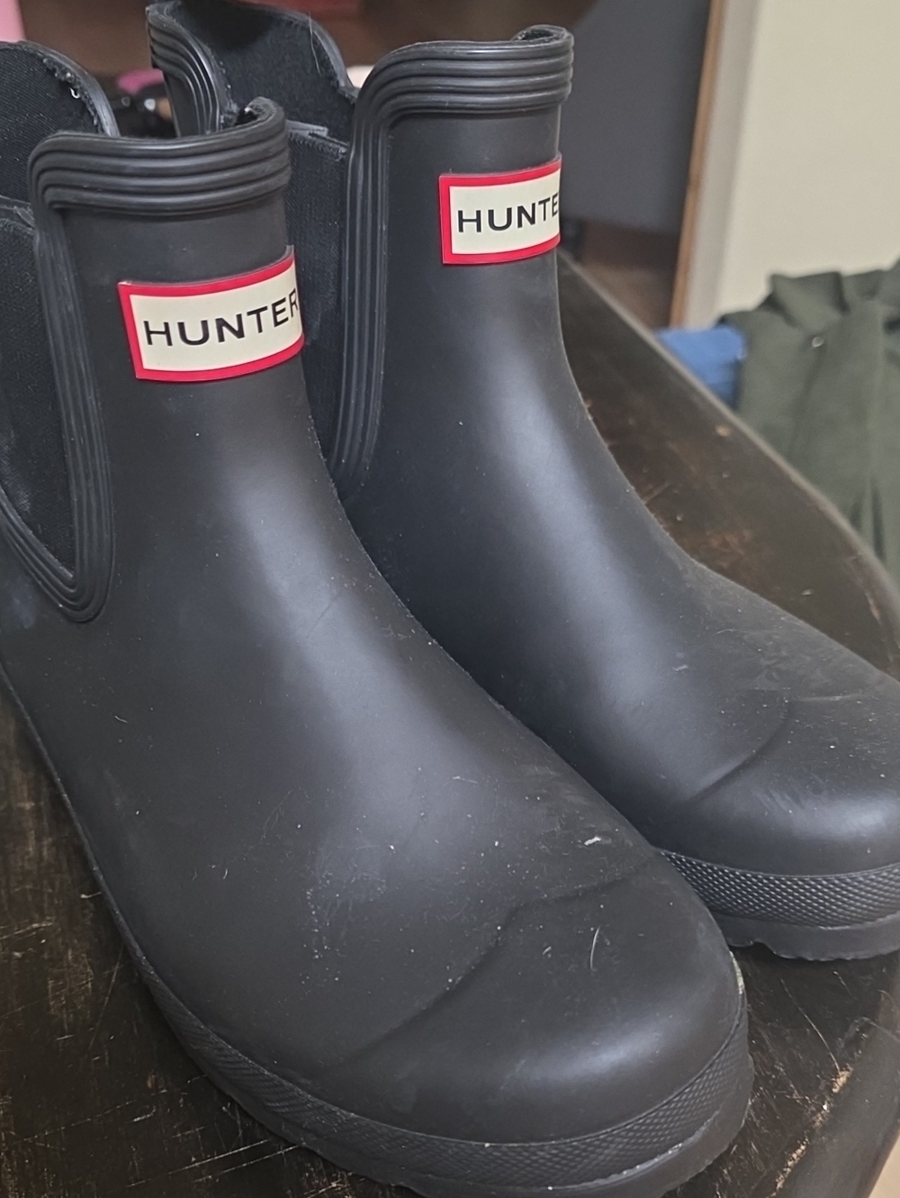 Hunter Ankle Matte Black Boots Sz 9